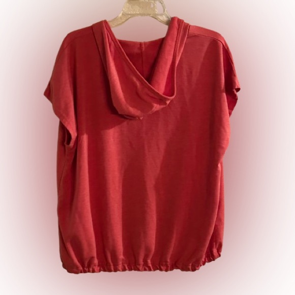 Jane & Delancey Orange Hooded Short Sleeve Sweatshirt XL Y2K Revival Boho Sporty - Picture 7 of 7